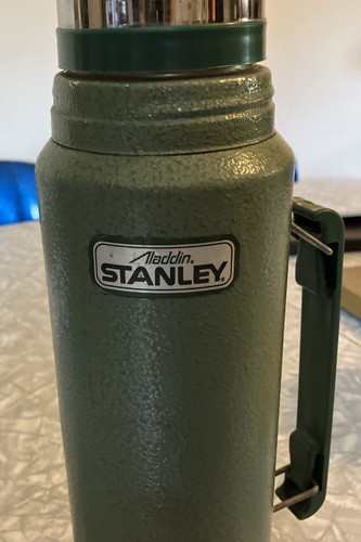 Vintage Aladdin Stanley Thermos Original Box A-944DH 1 QT Bottle Stopper, Handle - Picture 7 of 9