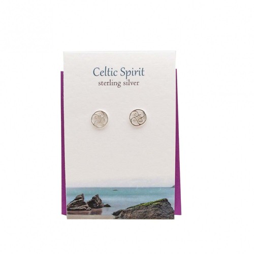 Scottish Celtic Spirit Celtic Knot Sterling Silver Stud Earrings Card & Gift Set