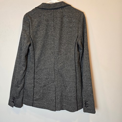 Banana Republic Blazer Womens 4 Tall Holiday 2020 Houndstooth Gray Black - Picture 4 of 8