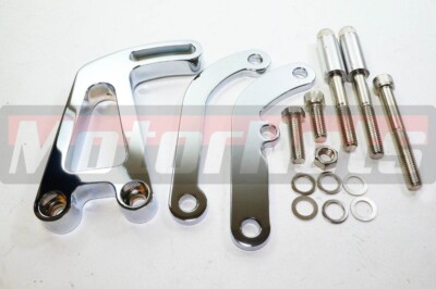 Chrome Billet Aluminum Small block Chevy Power Steering Bracket Long pumpLWP SBC