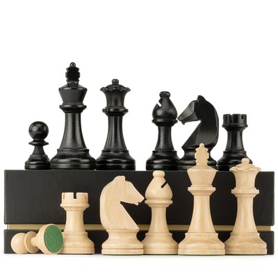 Premium Triple Weighted Staunton Wooden Chess Pieces w/ 2 Extra Queen - King ...