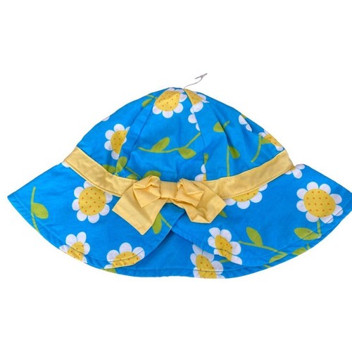 18-24 Mos Gymboree Sun Hat Blue Daisy Hook and Loop Strap - Picture 5 of 5