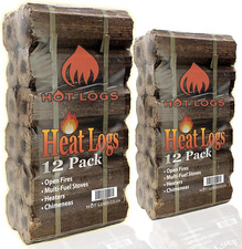 24 High Energy Hot Compressed Firewood Logs (2X12)10Kg Hot Burning Briquettes fo
