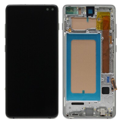 White Frame OLED LCD Display Touch Screen Digitizer For Samsung Galaxy S10+ Plus