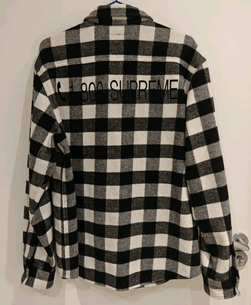 FW19 Supreme 1 - 800 Buffalo Plaid Shirt Black Size M Medium FW19 Supreme 1 - 800 Buffalo Plaid Shirt Black Size M Medium