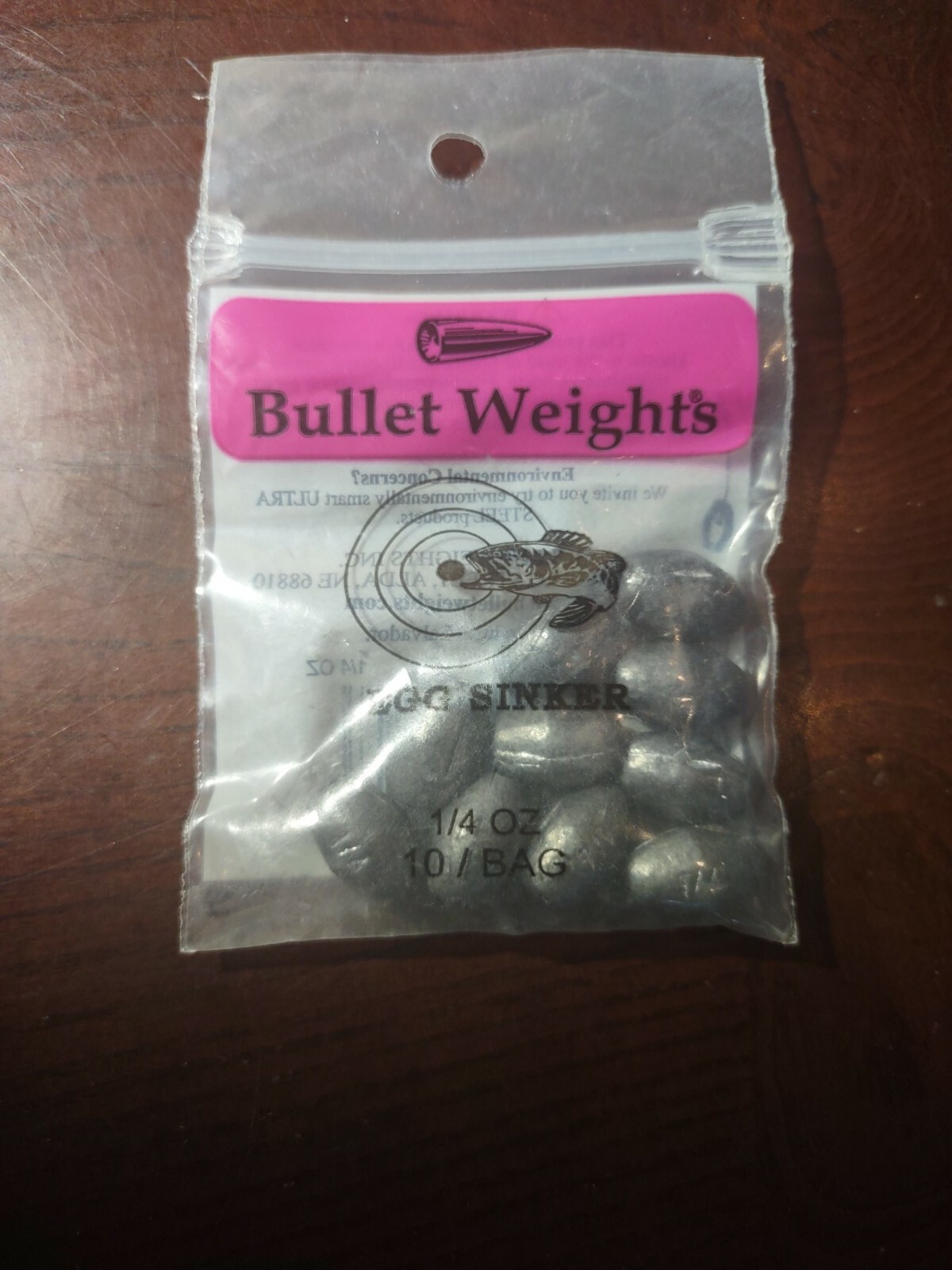 Bullet weights 1/4 oz egg sinkers 10 pieces per pack