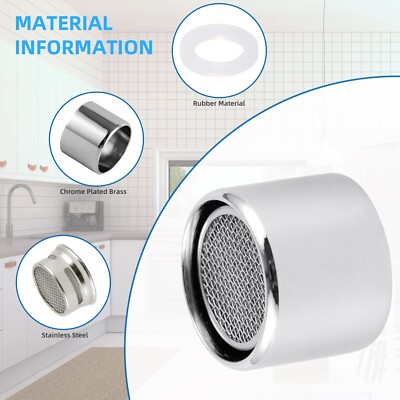 4 PCS Faucet Aerator, Kitchen Sink Aerator Faucet Filter with Solid Brass Shell