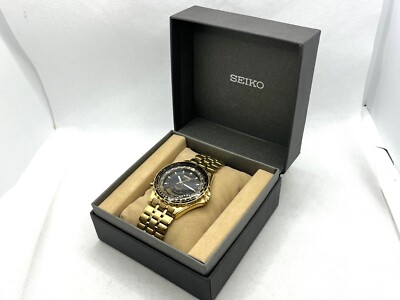 SEIKO Duo-Display Sports 150 Ana-Digi Wristwatch Watch Gold Quartz