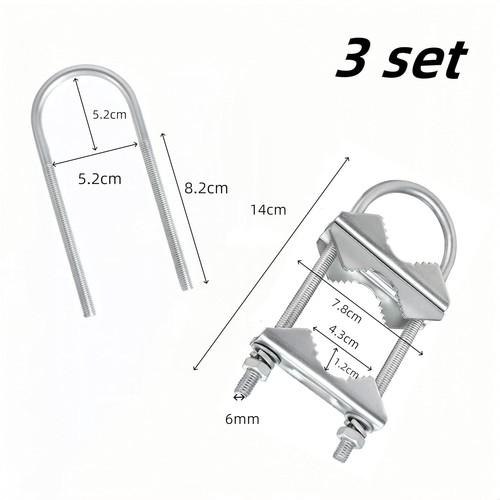 3 Set Jaw Block Aerial Double Antenna Mast Clamp Kit WizeFolk V Jaw Bracket Wa - Picture 2 of 4