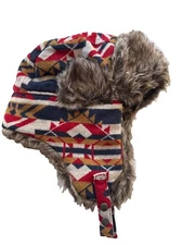 Swiss Tech Performance Gear Trapper Hat Faux Fur Ear Flap Snaps OSFM
