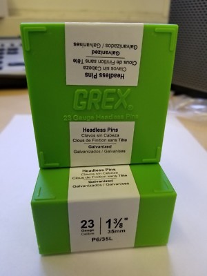 Grex 23 Gauge Headless Micro Pins P6/35L 1-3/8'' Inch 10,000 Per Box ( 1 BOX )