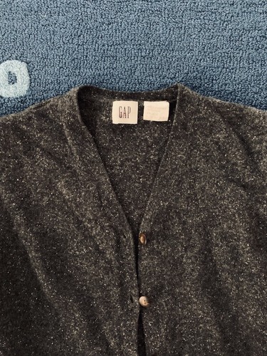 Vintage 90's GAP Girls Speckled Gray Wool Silk Blend Cardigan Sweater 8/10 HK - Picture 12 of 13
