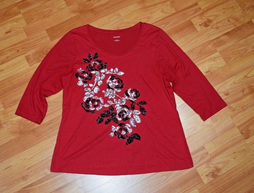 MADISON  Women's  Sz L Sequin Embellished BLOUSE