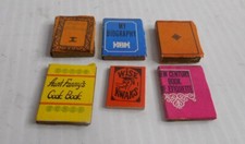 1 Lot of 6 Vintage Dollhouse Miniature Accessories Books for display d cor