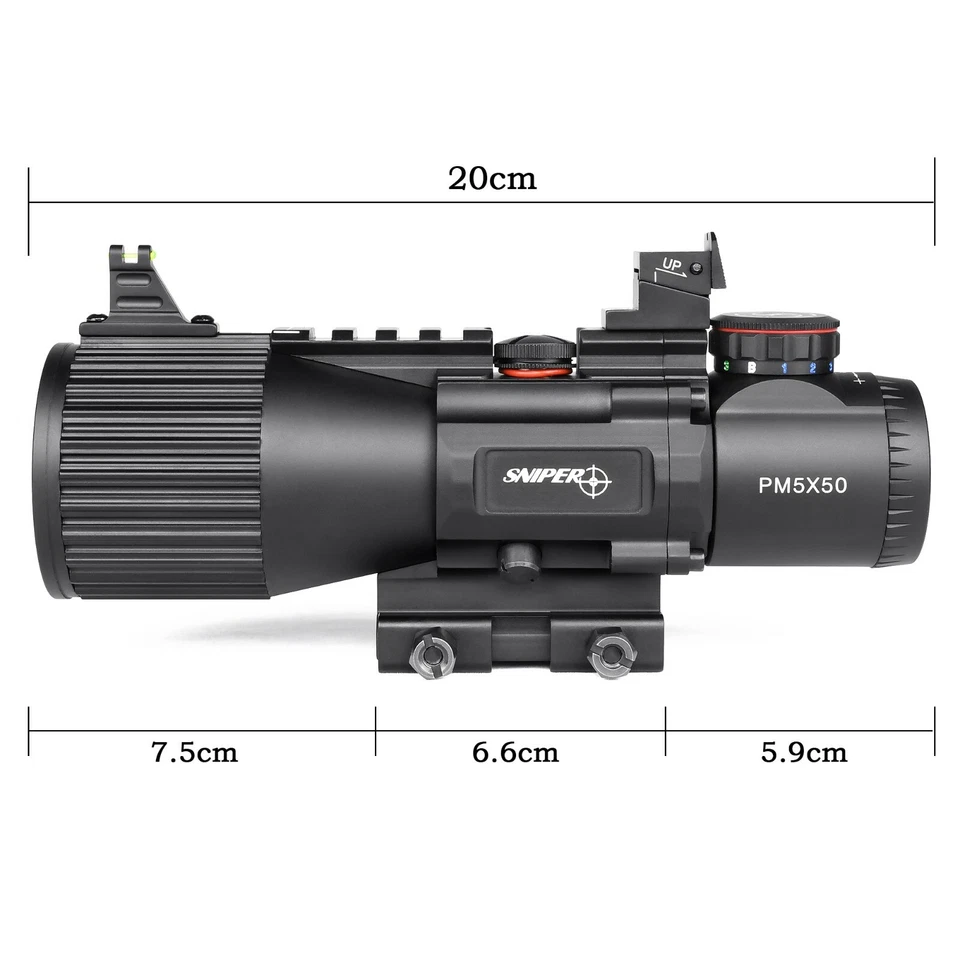 Sniper LS5X50 Prism Scope Red Dot scope with Red and Green Illuminated reticle - Image 3 of 4