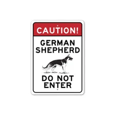 Caution German Shepherd Metal Sign Beware Warning Pet Lover Animal Canine Puppy