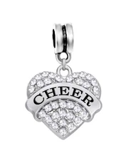 Dangle Clear Crystal Cheer Charm Bead