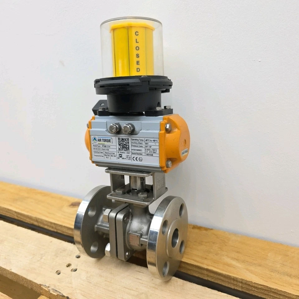 Actuador neumático Flo-Tite 1" 150# CF8M con par de aire PT050 D H máximo 8 barras Foto 3 de 4