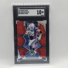 2022 Panini Mosaic #85 Quenton Nelson Red Sparkle Prizm Sgc 10