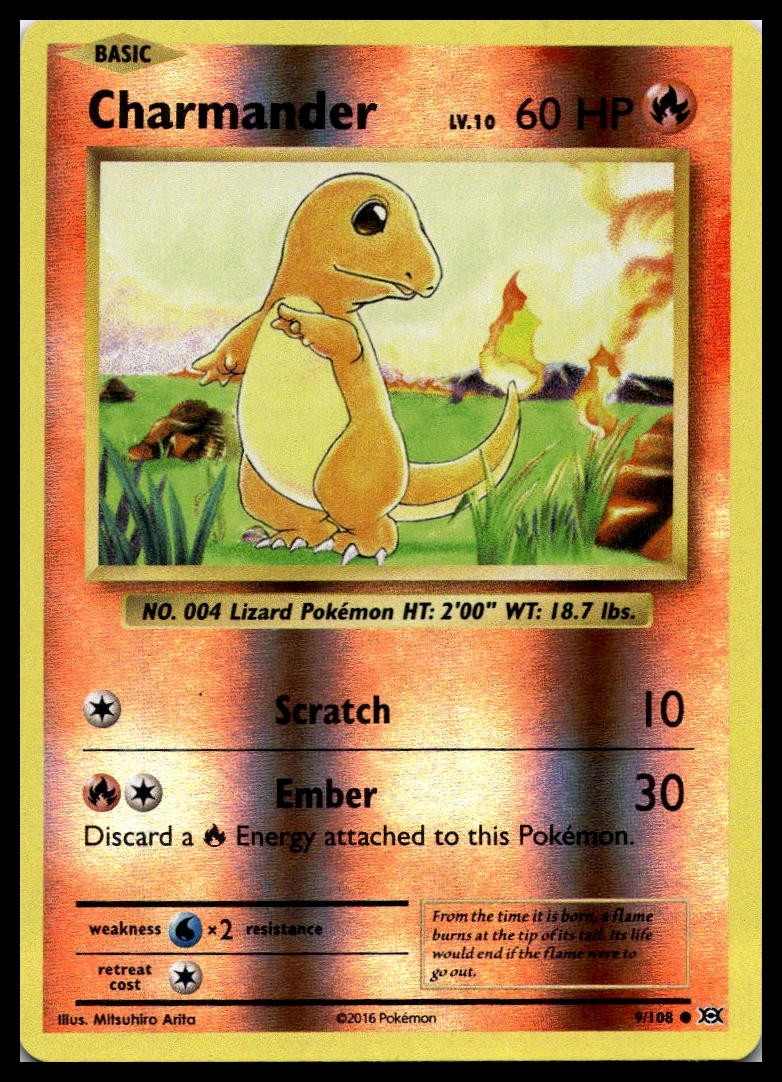 Charmander 9/108 XY - Evolutions Reverse Holo Pokemon Card | NM