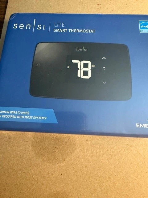 Emerson Sensi Lite ST25U Smart Thermostat Wi-Fi Alexa Google Black New Open Box