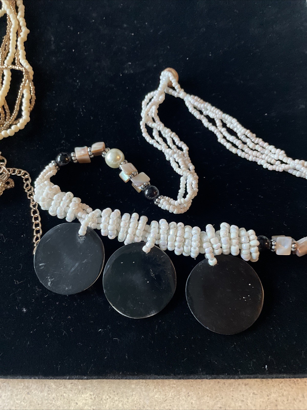 Shell Mosaic Statement Necklaces Abalone 6176 - image 8