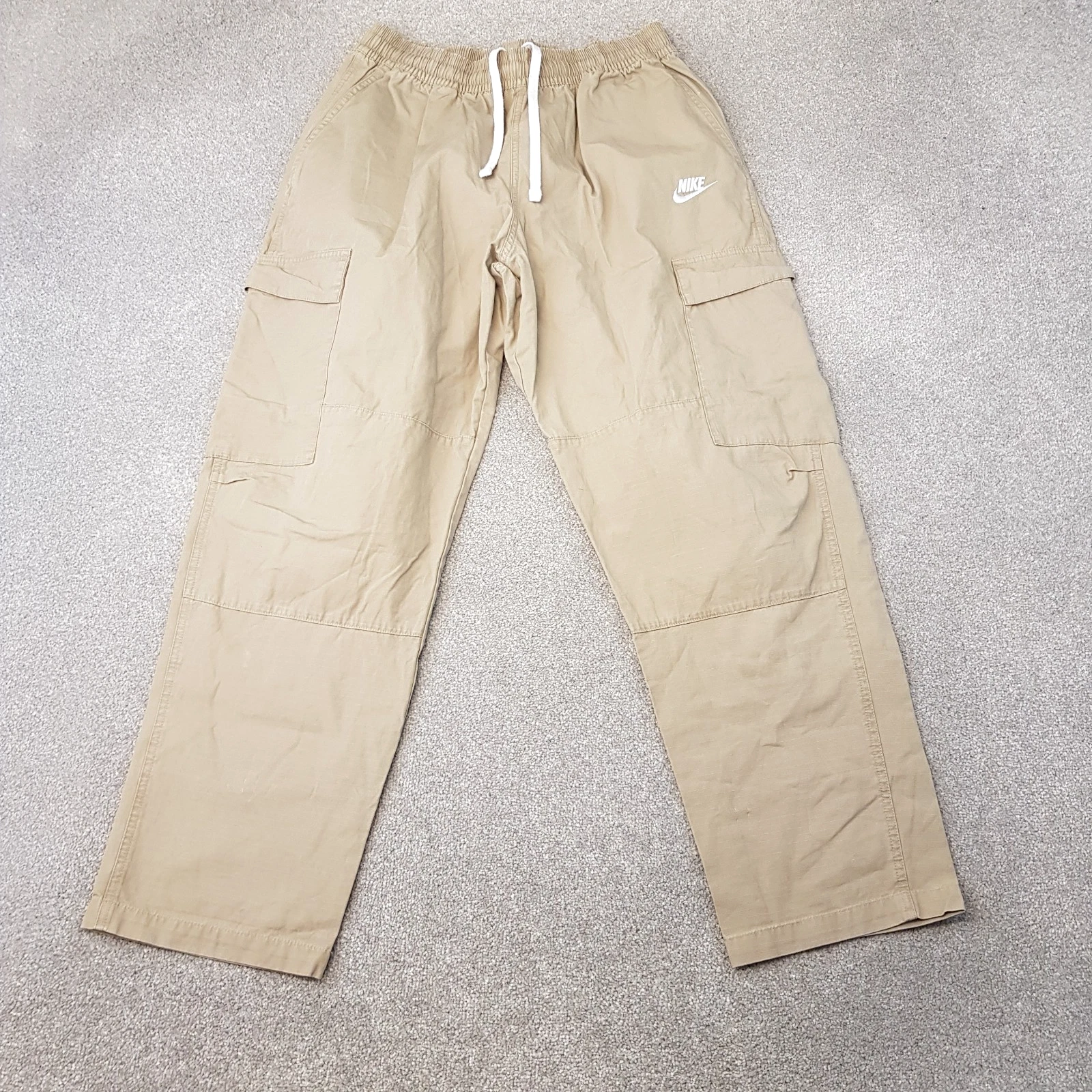 Nike Mens Tracksuit Bottoms Medium Beige Cargo Utility Combat Joggers Ripstop