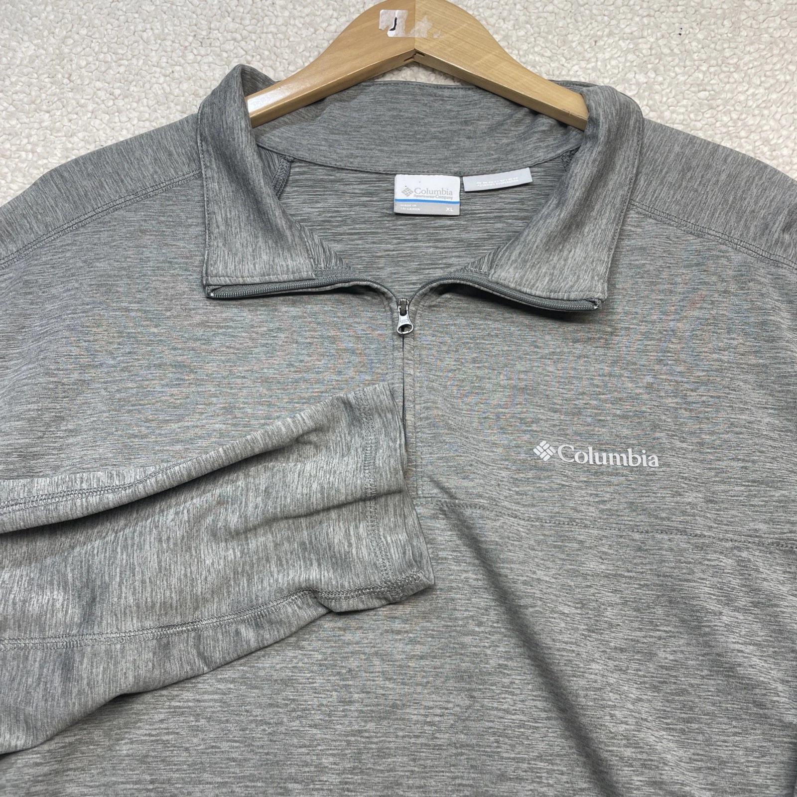 Men's Columbia Omni-Wick Grey 1/4 Zip Pullover Long Sleeve Shirt XL