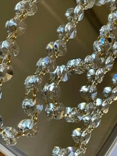 3.3 Feet Pendant Crystal Bead Chain Prism Parts AAA 30% Lead K9 Gold 14mm