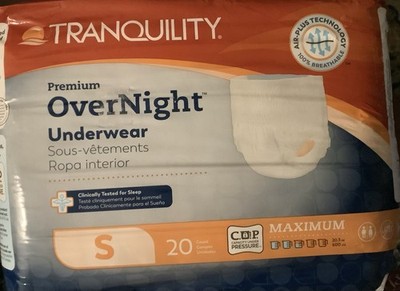 Premium OverNight Underpants~Small 22''-36''~Max Absorbent 20 Pack Tranquility