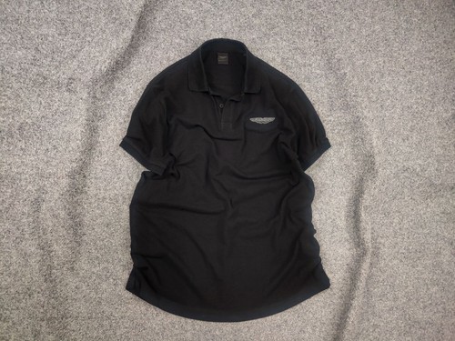 Hackett, Hackett London by Aston Martin Logo Black Polo Classic T shirt Racing Vintage