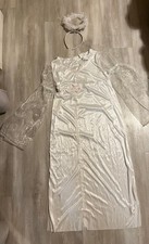 Kids Girl Heavenly Angel Costume Dress and Hola Headband Halloween Dress Up L