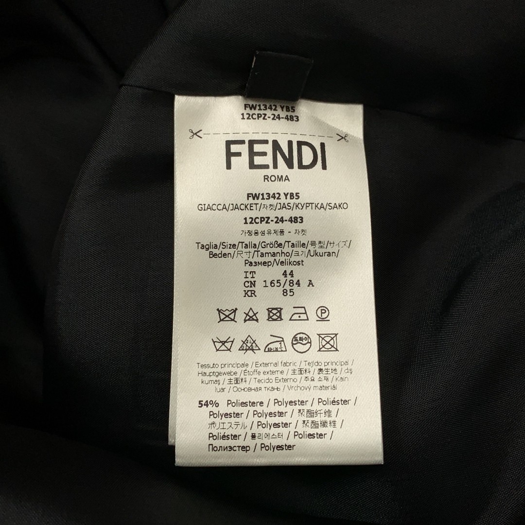 FENDI GIACCA JACKET Logo Patch Shirt 44 Black Mens Used KLDR-0 thumbnail 7