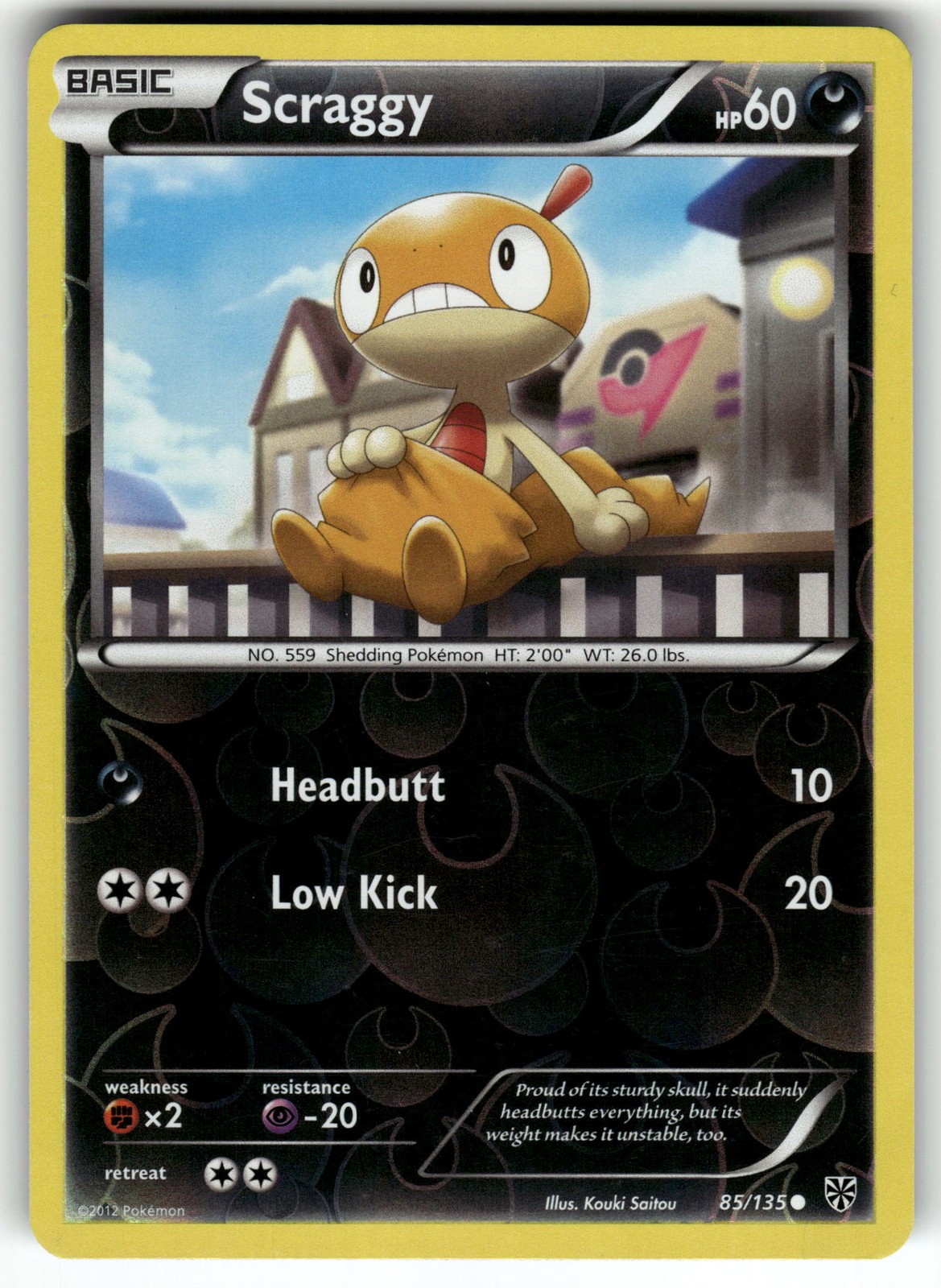 Scraggy 85/135 Plasma Storm LP Pokemon Card TCG