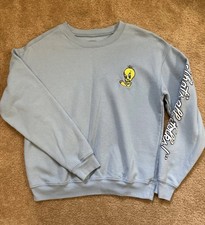 Looney Tunes Tweetybird Sweatshirt Women Med Thats All Folks WB Cartoons Kidcore