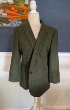 J. Crew Tweed Jacket Blazer Forest Green 100 Wool Herringbone Sz 12 Large L