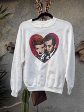 Vintage 70s I LOVE LUCY Custom Rhinestone Heart Sweatshirt Medium / Small