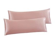 Champagne Ultra Soft Satin Body Pillow Cover Set of 2, 20x54 Inches