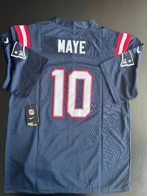 NIKE Drake Maye #10 MENS NEW ENGLAND PATRIOTS BLUE Jersey Size MEDIUM - NWT