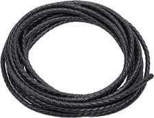 5.5 Yards 4mm Genuine Leather Cord Round Braided Bolo Strap for Jewelry DIY