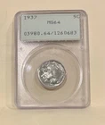 1937 PCGS MS64 Buffalo Nickel 5C old Holder