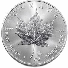 1 oz  Canadian Dollar Silver Maple Leaf.9999 Fine 75.58 per troy oz