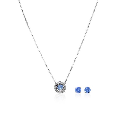 Swarovski Ladies Rhodium Plated Sparkling Dance Round Set