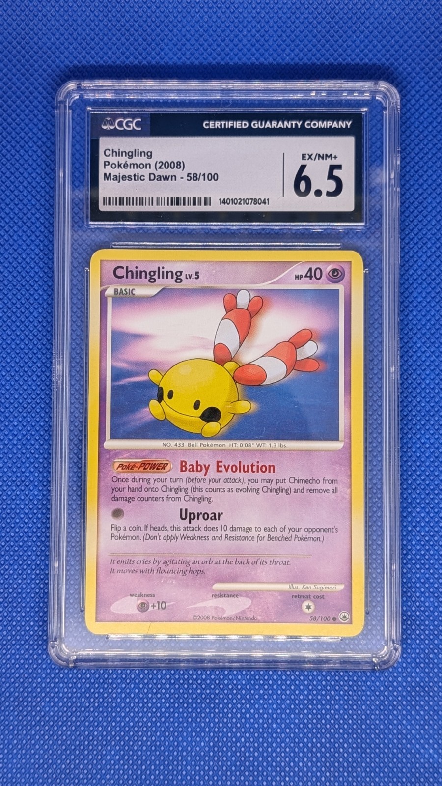 2008 Majestic Dawn Chingling 58/100 Pokemon Card CGC 6.5