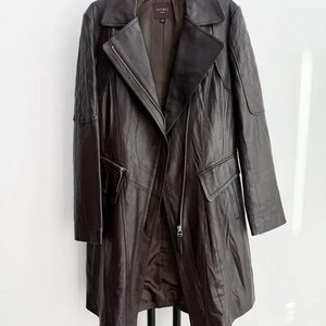 ROBO Genuine Brown Leather 100% Trench Coat Women’s Outerwear
