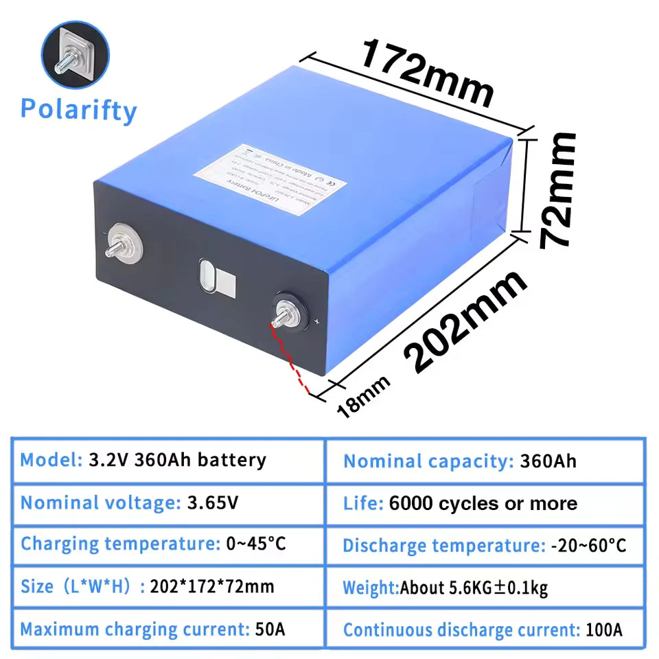 SET 4 BATTERIE LiFePO4 3.2V GRADO A 10000 CICLI RICARICABILI LITIO FERRO FOSFATO - Imagen 4 de 4