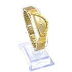 Vintage Seiko Half Moon Gold Tone Quartz Womens 15mm 5.75” Watch #WB5160-2
