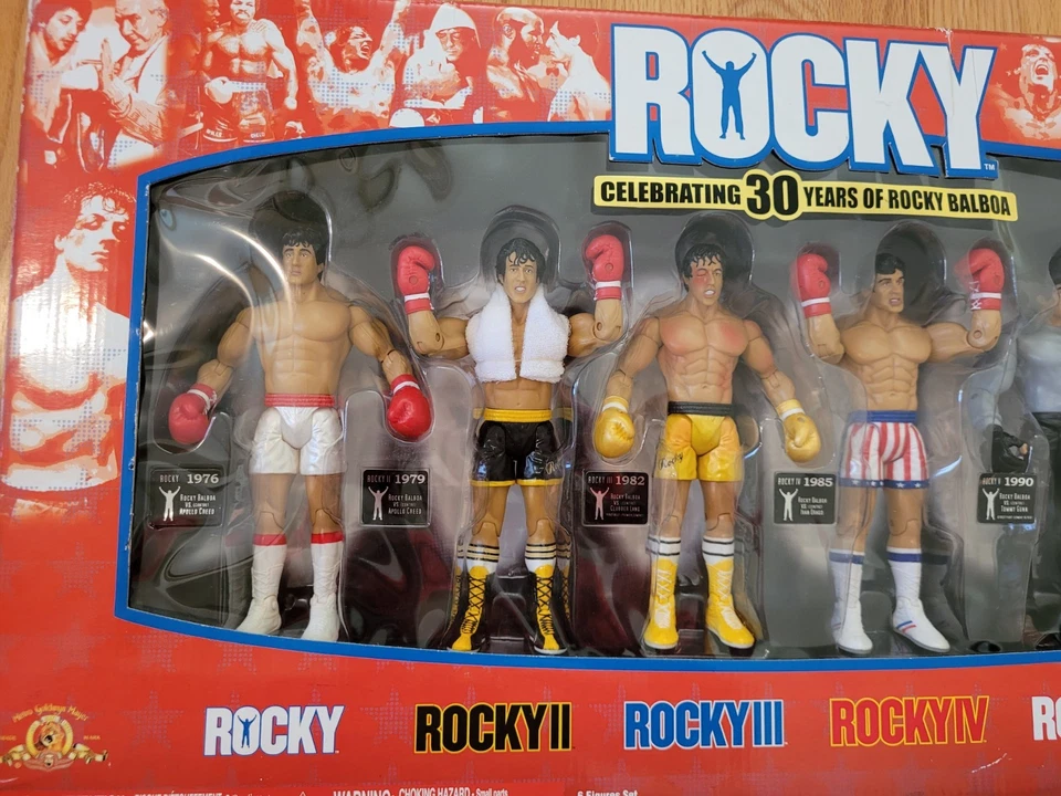 НОВЫЙ запечатанный набор из 6 фигурок Rocky Celebrating 30 Years of Rocky Balboa Jakks Pacific - Изображение 3 из 4