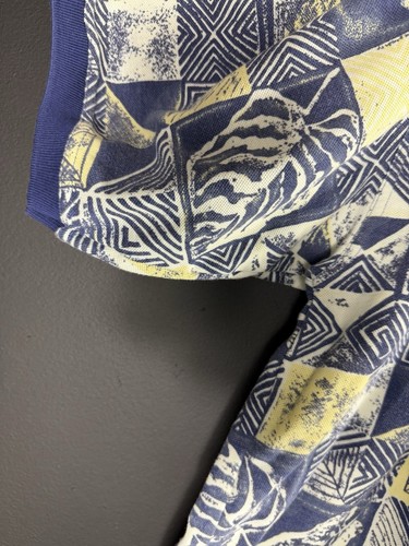 Vintage 90s Bugle Boy Shirt XL Short Sleeve Tropical Geometric Button Polo Y2K - Picture 4 of 8