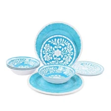 Elama Telly 12 Piece Melamine Dinnerware Set 